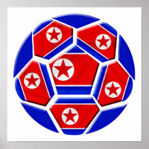 DPR North Korea flag soccer ball lovers gifts Print