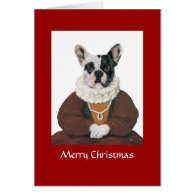 DR030 French Bulldog, Merry Christmas Greeting Cards