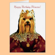 DR055 Yorkshire Terrier, Happy Birthday Princess! cards