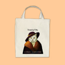 DR056 white cat, Shopping Kitty bag bags