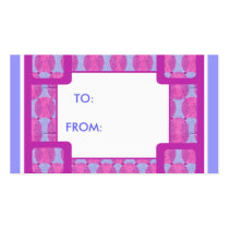 Dr Pink circles GIFT TAGS business cards