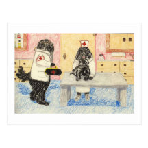 Dr. Puli And His Little Patient Post Cards
