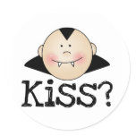 Dracula Kiss Round Sticker