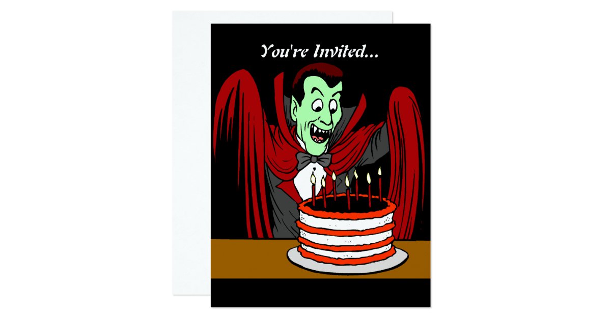 Dracula Vampire Halloween Birthday Card | Zazzle