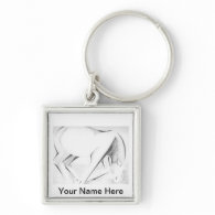 Draft Horse Abstract Keychain