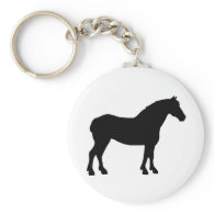 Draft Horse (black) Key Chains