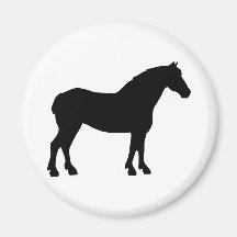 Draft Horse (black) Refrigerator Magnet