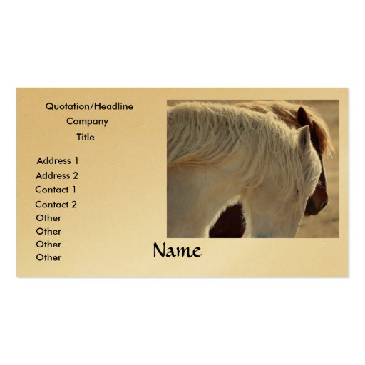 Draft Horse Business Cards (front side)