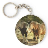 Draft Horse Pair Keychain