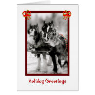 Draft Horse Team, Holiday Greetings Greeting Card