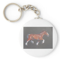 Draft  Horse Trotting Keychain
