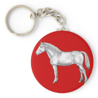 Draft Horse - White Keychains