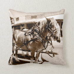 Draft Horses Decorative Accent Pillow