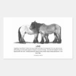 Draft Horses in Pencil: Bible Verses About LOVE Rectangular Stickers