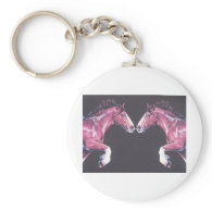 Draft Horses Nose to Nose Key Chains
