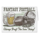 Draft the Sure Thing Fantasy Football Gear Greeting Cards