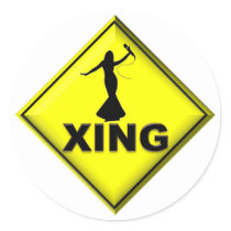 Drag Queen Crossing Round Sticker