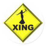 Drag Queen Crossing Round Sticker