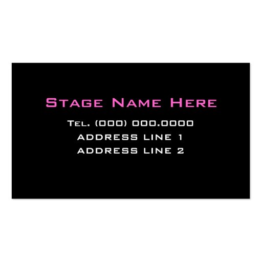 Drag Queen Hot Pink Diamond Bling Business Card (back side)