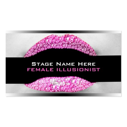 Drag Queen Hot Pink Diamond Bling Business Card (front side)