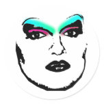 drag queen round sticker