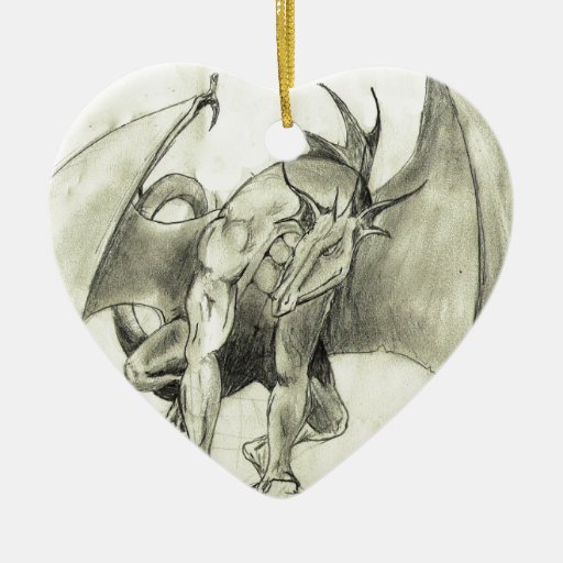 Dragaon - Pencil Sketch Christmas Ornaments