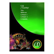 DRAGO GEM STONE MONOGRAM black green emerald Business Card Templates