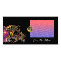 DRAGO ,Grey Agate Monogram Personalized Photo Card