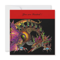 DRAGO violet purple black red Invitations
