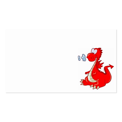 dragon302  RED CARTOON DRAGON CUTE HAPPY KIDS GRAP Business Cards (front side)