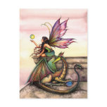 Dragon and Fairy Art Postcard by Molly Harrison