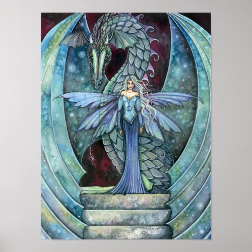 Dragon and Fairy Poster Print by Molly Harrison print