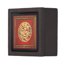 Dragon and Phoenix  Emblem Red Premium Jewelry Boxes