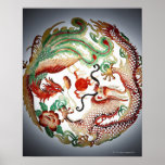 Dragon and phoenix stencil posters