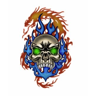 Dragon and Skull burning shirt