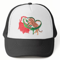 Dragon and tiger fighting hats by KanweieneaKreations Dragon and tiger fighting hats