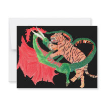 Dragon and tiger fighting invitations by KanweieneaKreations Dragon and tiger fighting invitations