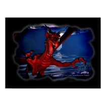 Dragon Attack 3D Fantasy Art posters