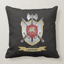 Dragon Battle Crest Black Throw Pillow