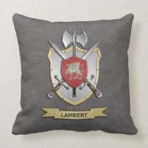 Dragon Battle Crest Grey Throw Pillow