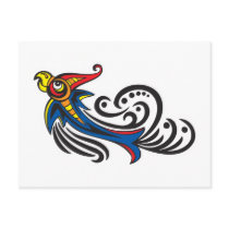 Dragon Bird Tribal Design postcards by doonidesigns Dragon Bird Tribal Design postcards