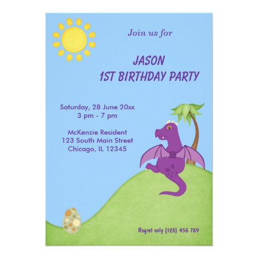 Dragon Birthday Party Announcements