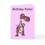 Dragon Birthday Party (polka-dot toon) Card