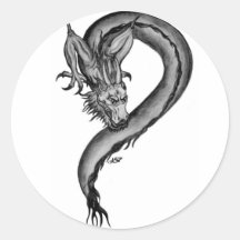 Dragon black and white Design Stickers
