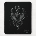 Dragon black and white mousepads by Capriceharmony65 Dragon black and white mousepads