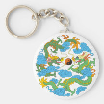 Dragón chino Yin Yang Llaveros