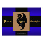 Dragon Crest Blue Senior Graduation Invitation