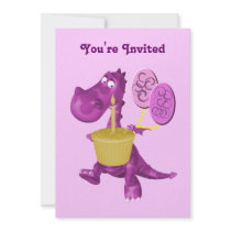 Dragon Cupcake Kids Birthday Party Invitation