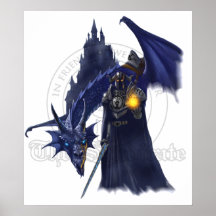 Dragón de Mage con la filigrana Poster