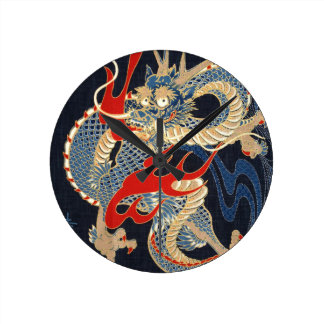 DRAGON FIRE - JAPANESE PATTERN CLOCKS